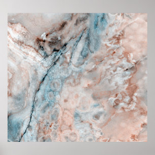 Poster Mint Emperador marbre, calcaire aqua