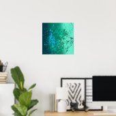 Poster Mint Flurry Abstract Spatter Art (Bureau à domicile)