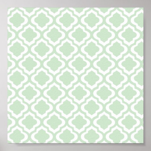 Poster Mint Green Quatrefoil Clover Marocain (Devant)