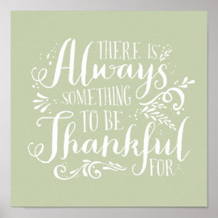 Poster Mint Green toujours remercier Citation Thanksgivin