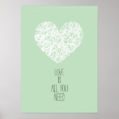 Poster Mint Love Is All You Need Valentine's day (Devant)