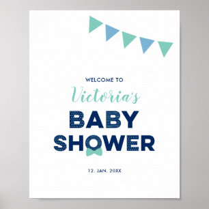 Poster Mint & Navy Panneau de bienvenue pour une Baby S