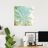 Poster Mint Vert Succulent Cactus Fleur Nature Art Imprim (Bureau à domicile)
