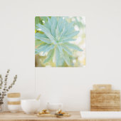 Poster Mint Vert Succulent Cactus Fleur Nature Art Imprim (Cuisine)