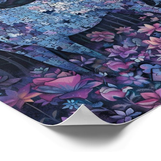 Poster Minuit Unicorn Puzzle - Art Imaginaire céleste (Coin)