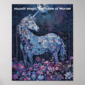 Poster Minuit Unicorn Puzzle - Art Imaginaire céleste (Devant)