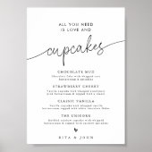 Poster Minuscule dessert moderne Cupcake Menu Mariage Sig (Devant)