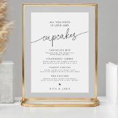 Poster Minuscule dessert moderne Cupcake Menu Mariage Sig