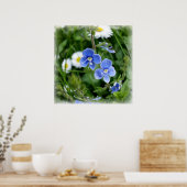 Poster minuscules fleurs bleues (Cuisine)