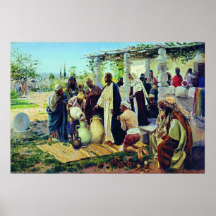 Poster Miracle de Cana, peinture religieuse,