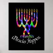 Poster Miracles Happen Menorah (Devant)