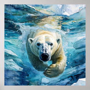 Poster Mirage arctique : Le Monarque de la natation