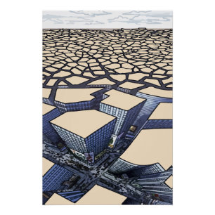 Poster Mirage Urbain : Canyons de Béton sur Terres Arides