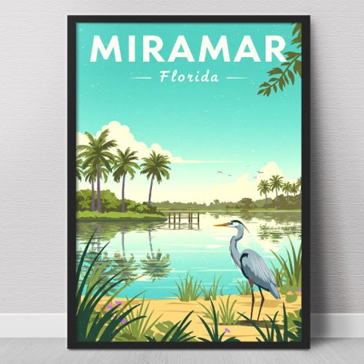 Poster Miramar Floride vintage
