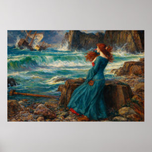 Poster Miranda par John William Waterhouse
