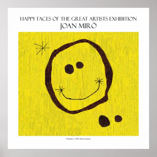 poster miro happy face 11"x11" (Devant)