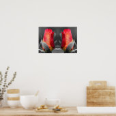 Poster Miroir de couleur partielle Red Rosebud Abstrait (Cuisine)