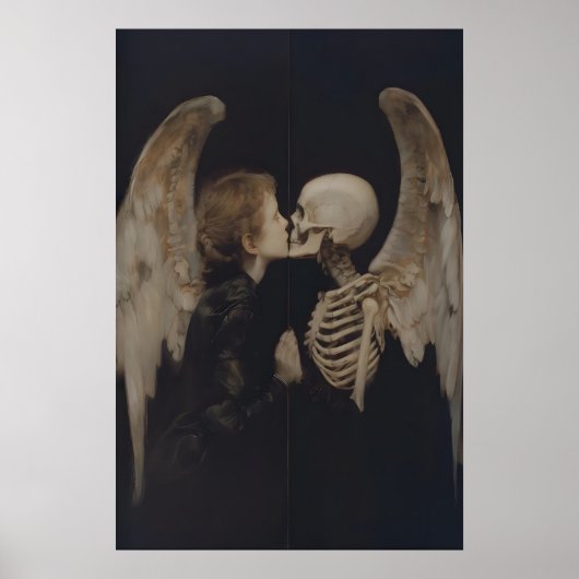 Poster Miroir de l'ange gothique, réflexion, art de squel (Devant)