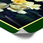 Poster Miroir de roses jaunes en floraison Abstrait (Coin)