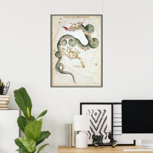 Poster Miroir d'Urania, Carte céleste d'astronomie vintag