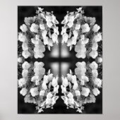 Poster Miroir noir et blanc Hydrangea Abstrait (Devant)