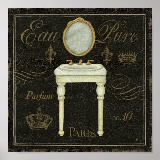 Poster Miroir vintage et évier (Devant)