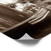 Poster Mirror Lake Retro Camper Tin Can Sepia Imprimer (Coin)