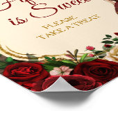 Poster Mis Quince Burgundy Floral Rustic 15e est sucré (Coin)