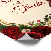 Poster Mis Quince Burgundy Floral Rustic Sweet Traitement (Coin)