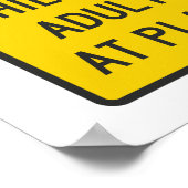 Poster Mise en garde Adulte Enfant en Jeu (Coin)