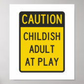 Poster Mise en garde Adulte Enfant en Jeu (Devant)