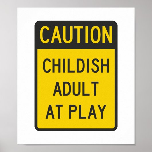 Poster Mise en garde Adulte Enfant en Jeu (Devant)