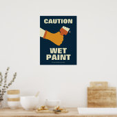 Poster Mise en garde Peinture Humide Rétro Santé et sécur (Cuisine)