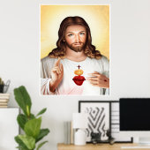 Poster Miséricorde divine de Jésus Sacré Coeur (Bureau à domicile)