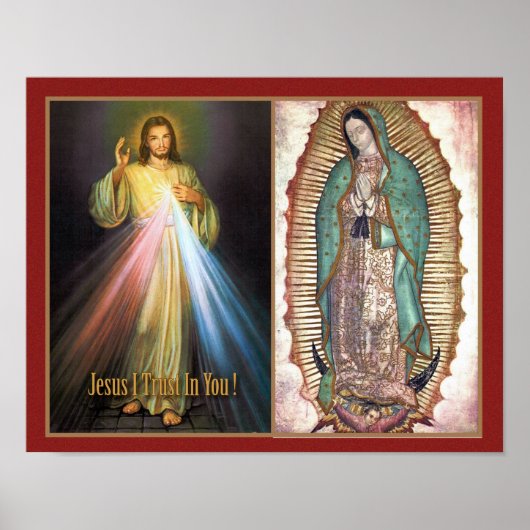 Poster Miséricorde divine et Notre-Dame de Guadalupe Dévo (Devant)