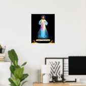 Poster Miséricorde divine Jésus Faustina et Anges (Bureau à domicile)