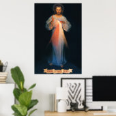 Poster Miséricorde divine, Saint Faustina, Jésus Je fais (Bureau à domicile)