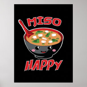 Poster Miso Happy Funny Food Kawaii