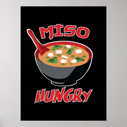 Poster Miso Hungry Funny Food Kawaii (Devant)