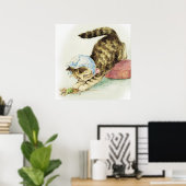 Poster "Miss Moppet chasse une souris" de Beatrix Potter (Bureau à domicile)