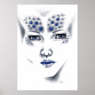 Poster Miss Universe Alluring Alien Lady Original Art