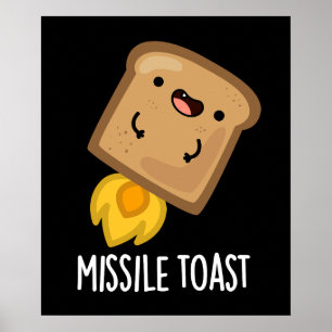 Poster Missile Toast amusant Mistletoe Puns Dark BG
