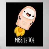 Poster Missile Toe drôle Mistletoe Pun Dark BG (Devant)