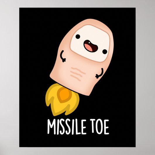 Poster Missile Toe drôle Mistletoe Pun Dark BG (Devant)