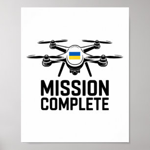 Poster Mission accomplie Citation drôle d'Ukraine