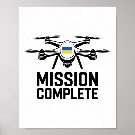Poster Mission Complete Ukraine Funny Quote (Devant)