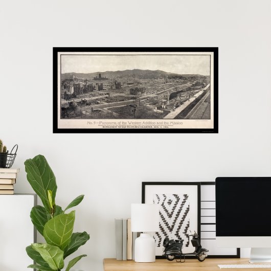 Poster Mission District San Francisco Photo 1906 (Bureau à domicile)