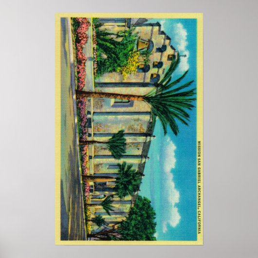 Poster Mission San GabrielSan Garbriel, CA (Devant)