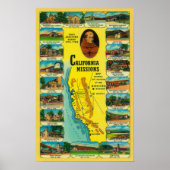 Poster Missions espagnoles de Californie (Devant)