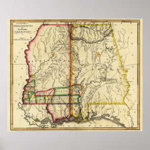Poster Mississippi and AlabamaPanoramic Map